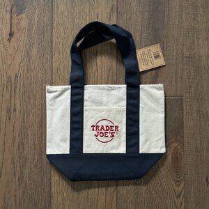 NWT Trader Joe’s Mini Canvas Tote Bag NAVY BLUE - NEW With Tag